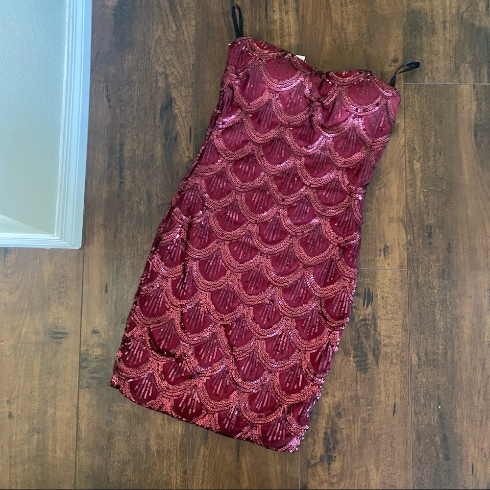 NWT Burgundy Sequin Dress